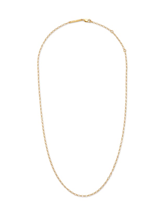 18 Double Link Rolo Chain Necklace in 18k Yellow Gold Vermeil